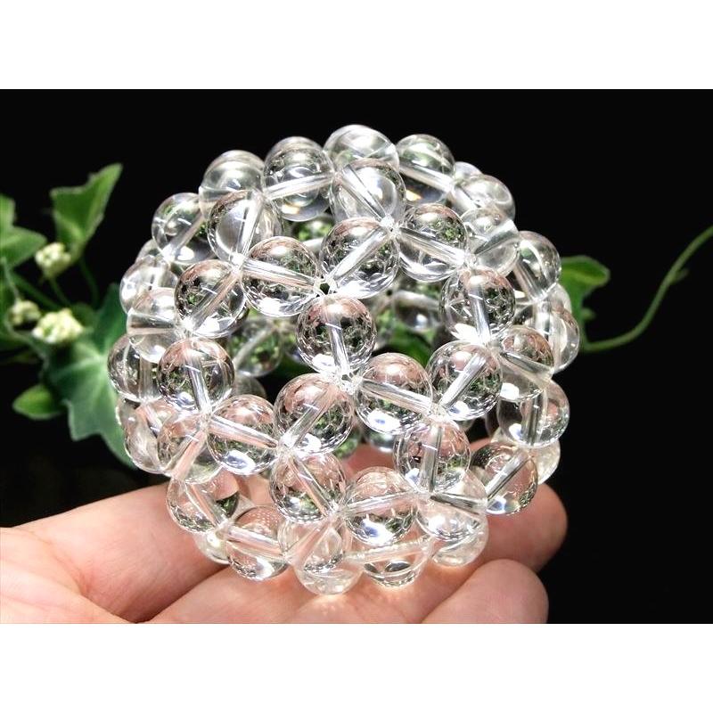 制作保証書付き 水晶 フラーレン 約8mm珠使用 直径約52ミリ 重さ約58g