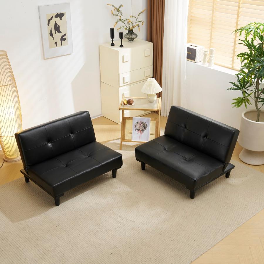 ソファーベッド ソファー 2人掛け 背もたれ3段階 ローソファ PUレザー