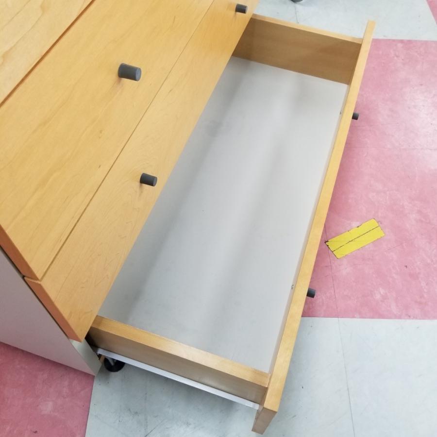 中古 店舗近郊送料格安 無印良品 廃版品 メープル材 ワイド4段チェスト