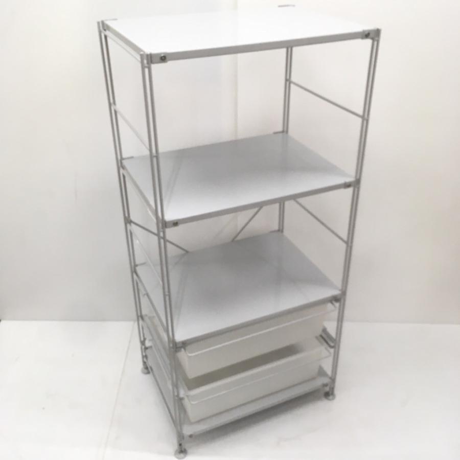 無印良品（MUJI） 中古 人気 スチールユニットシェルフ グレー 4段＋