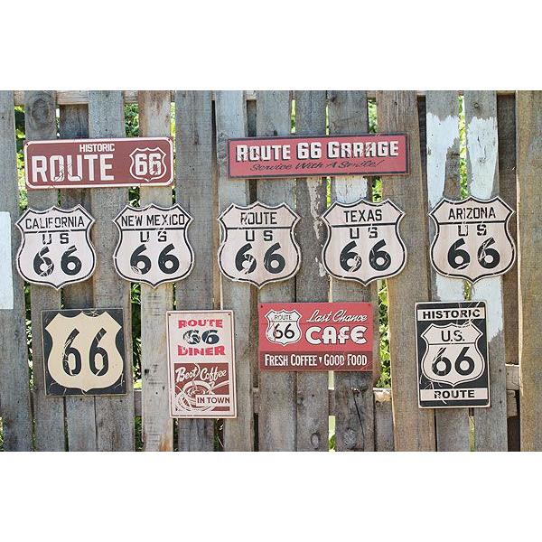 アメリカン レトロ 昔のルート66 ウッドサイン （ルート66