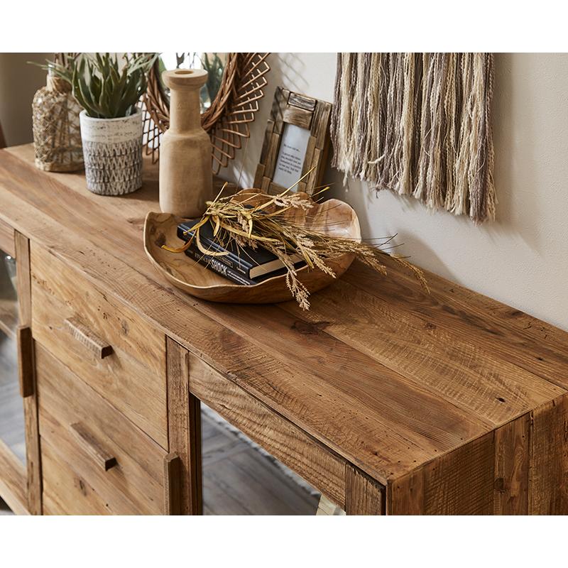 キャビネット 幅160 収納棚 カフェ風 古民家風 古材 アンティーク