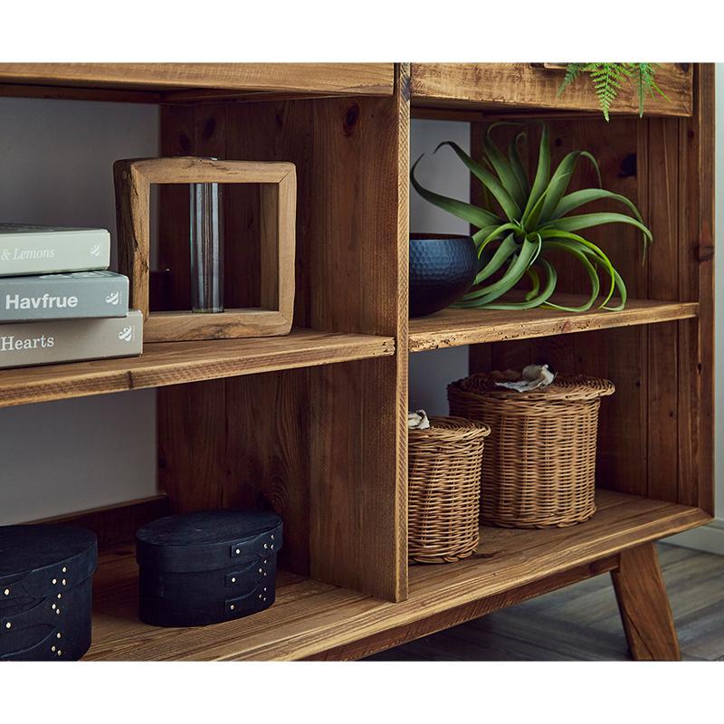 シェルフ 収納棚 レトロ アンティーク 無垢 天然無垢 カフェ 幅120 古