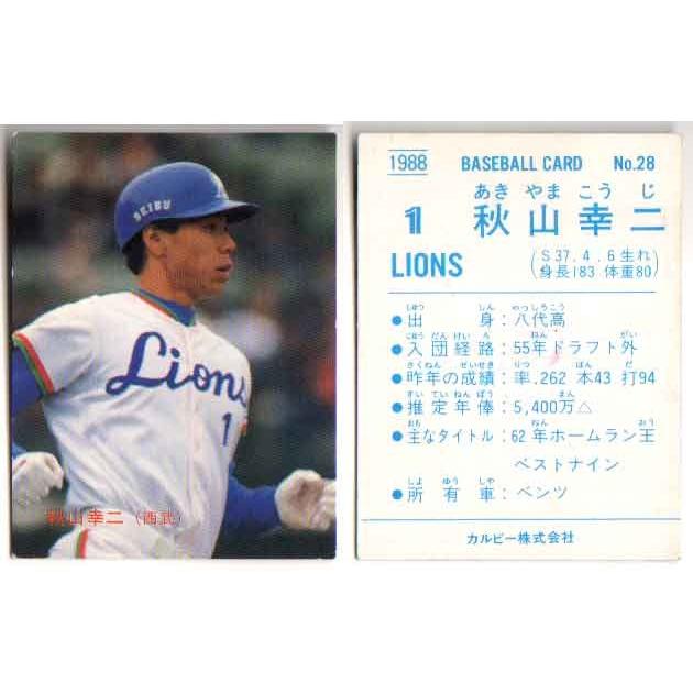 カルビー1988 プロ野球チップス No.28 秋山幸二 (B) : かーど屋本店