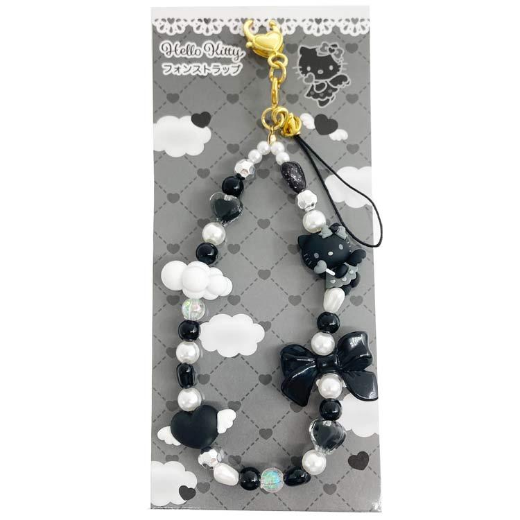 ハローキティ フォンストラップ ブラック HELLO KITTY BLACK ANGEL