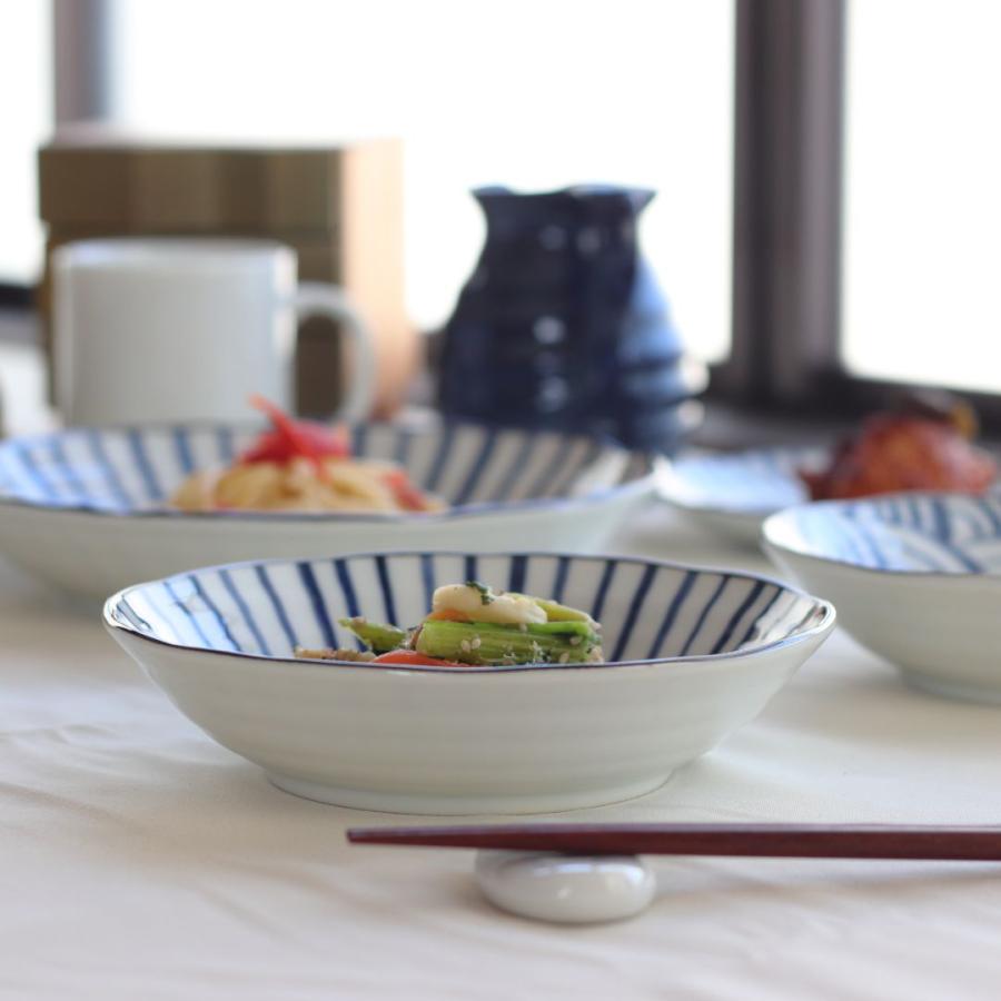 藍縄文 浅鉢 17cm 日本製 美濃焼 5.5寸浅丼 ボウル ボール 中鉢 鉢 小