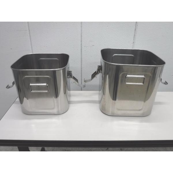 A1256◇ステンレス製◇角キッチンポット2個セット 30・28cm 栃木