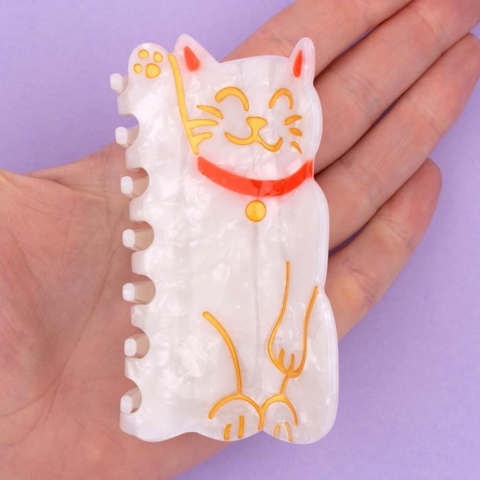 ククシュゼット 正規商品 ヘア アクセ クリップ かわいい 猫 招き猫