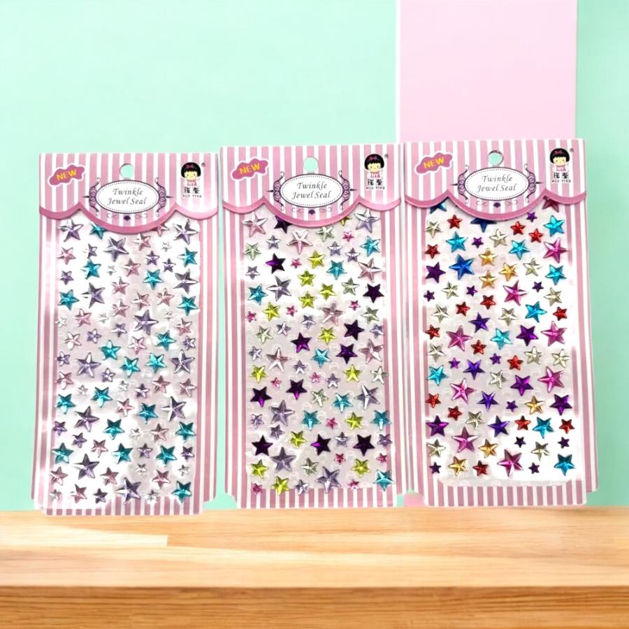 星型シール キラキラ ジュエルシール 約80個入り スターステッカー