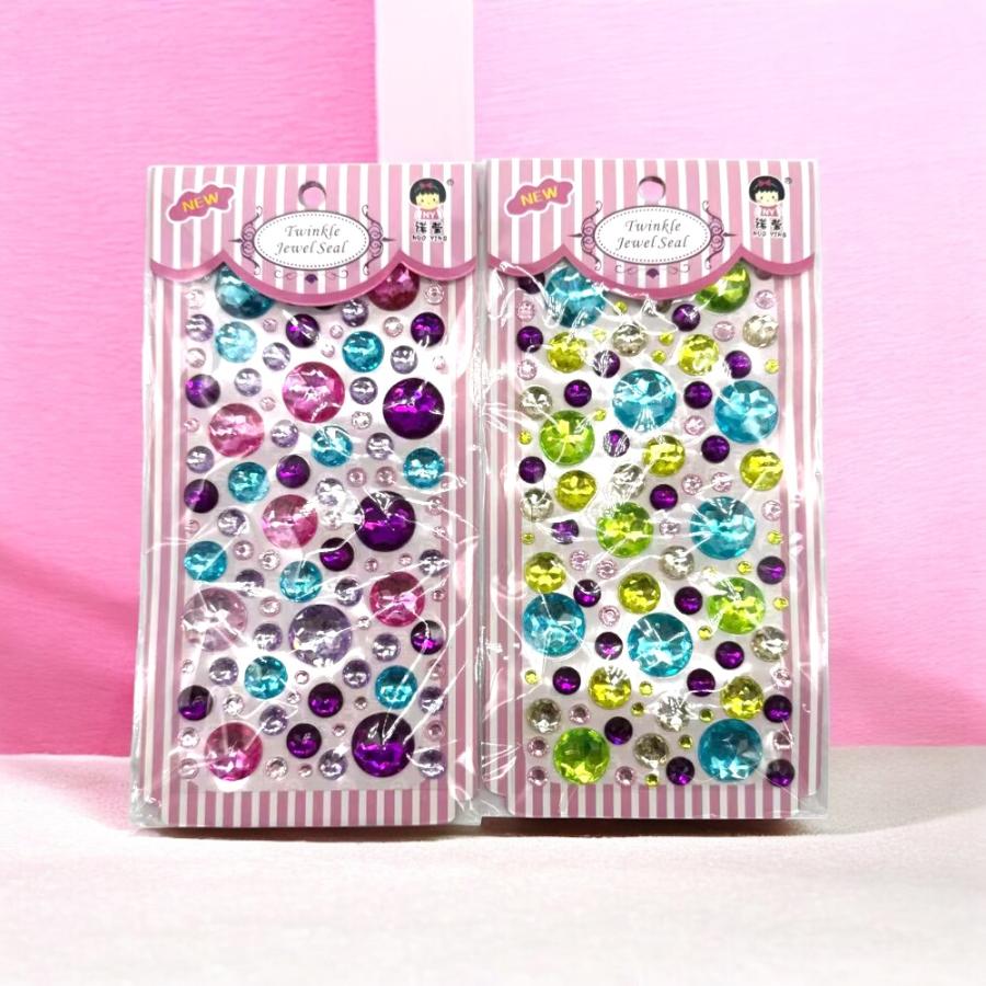 キラキラ ジュエルシール 約100個入り 2色 デコレーションステッカー