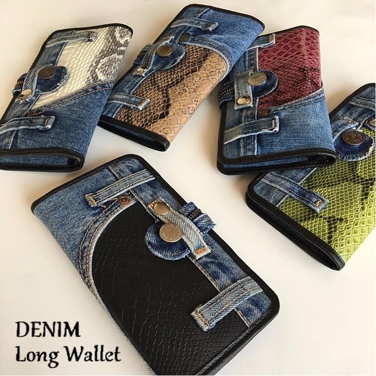 デニム 長財布 ロングウォレット ベルト−B 財布 リメイク ジーンズ