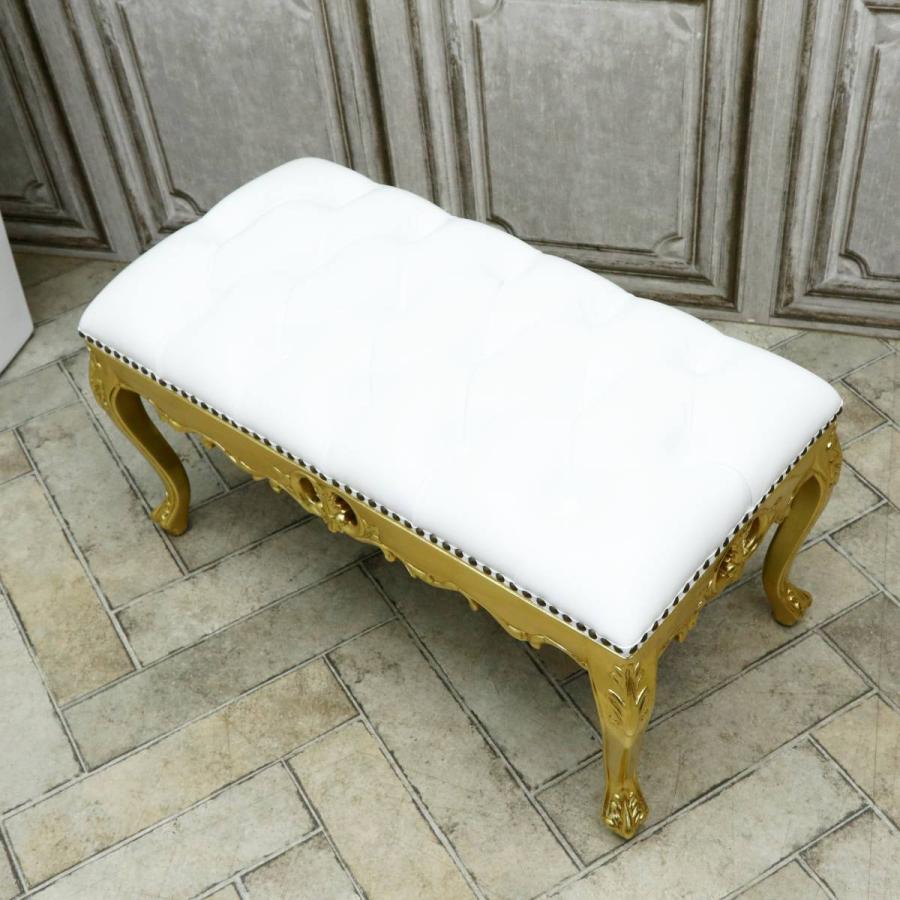 スツール アンティーク ロースツール 玄関 ベンチ ロココ調家具