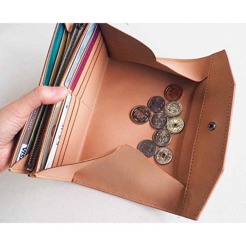 annak（アナック） ギャルソンロングウォレット ヌメ革 ピンクシルバー