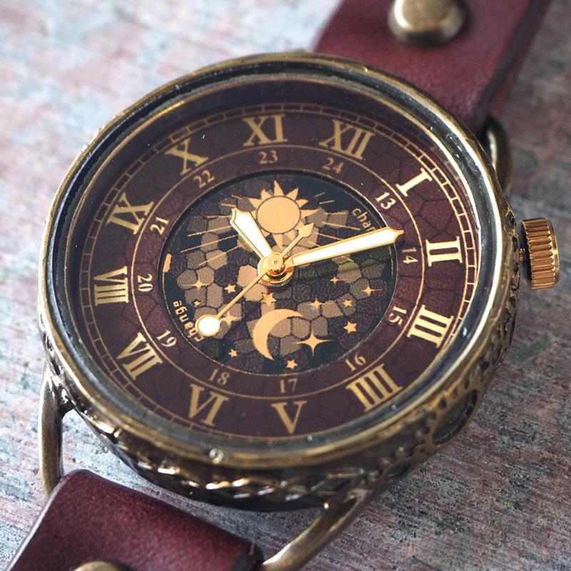 キノ KINO（キノ） 手作り腕時計 チェンジワールド SUN＆MOON ワイン