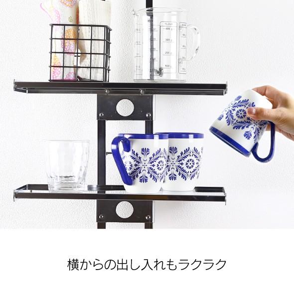 川口工器 突っ張り キッチンラック 3段 ステンレス 棚 キッチン 収納