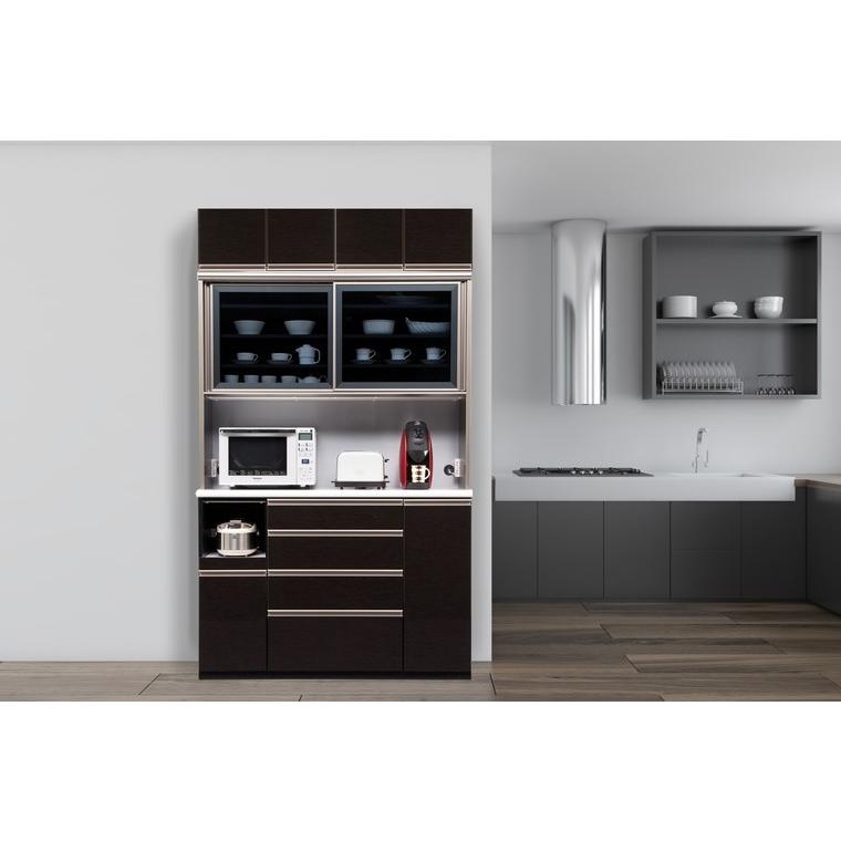 NE 上置き付 キッチンボード 幅140cm 耐震 引き戸 食器棚 国産 大川