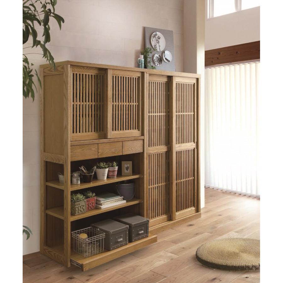 本棚 幅90cm 書棚 引き戸 ガラス扉 タモ材 国産 : CRASIO - 通販