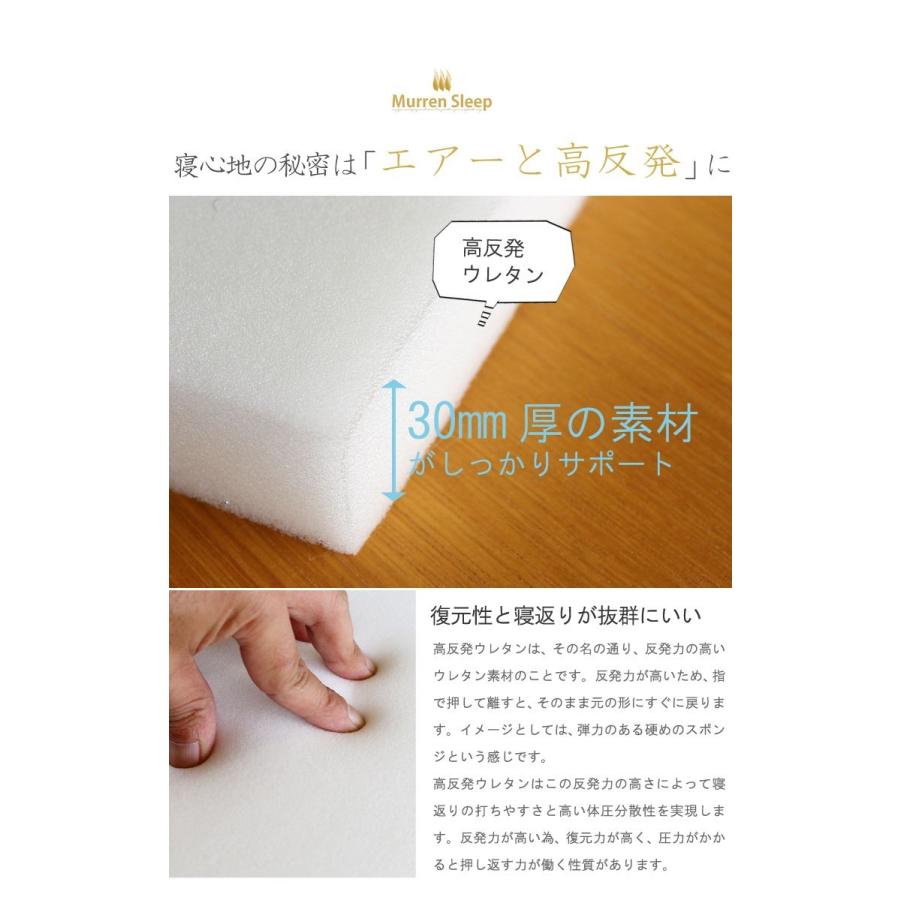 エア3D＋ 高反発ウレタンマット ファイバー マットレス シングル 3