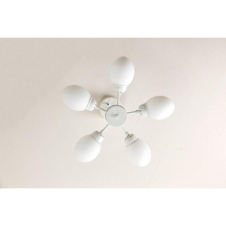 5灯 シーリングライト Cherry ホワイト レトロ 照明 ガラス : デザイン