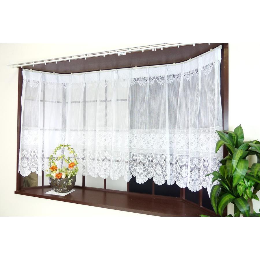 カーテン 出窓用 デザイン おしゃれ レースカーテン 2枚組 花柄