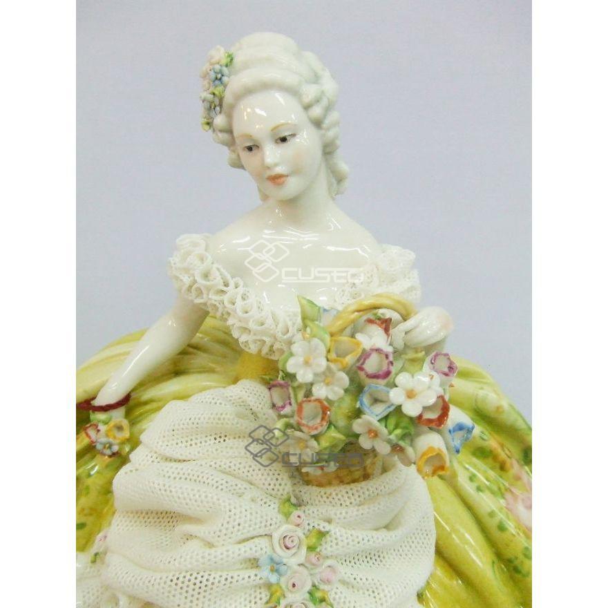 陶器人形 ドレスを着た女性 西洋陶器 インテリア オブジェ イタリア