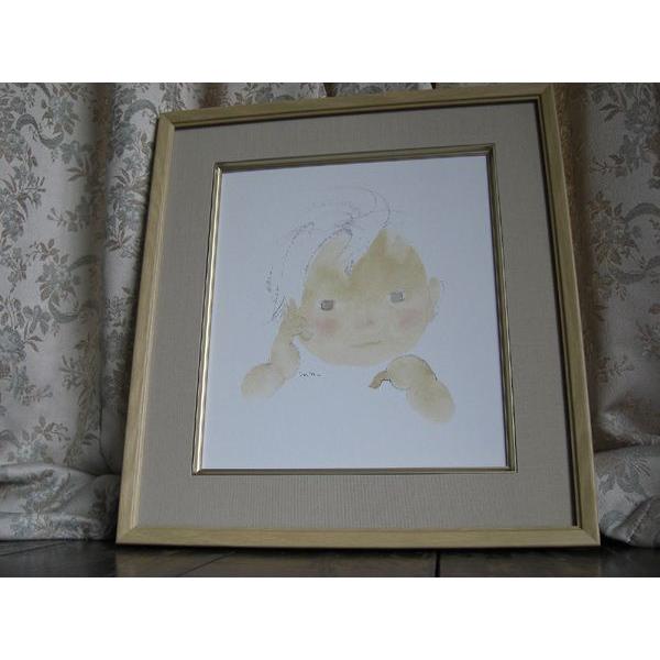 絵画 いわさきちひろ あかちゃん（絶筆） 額 児童画 色紙 送料無料