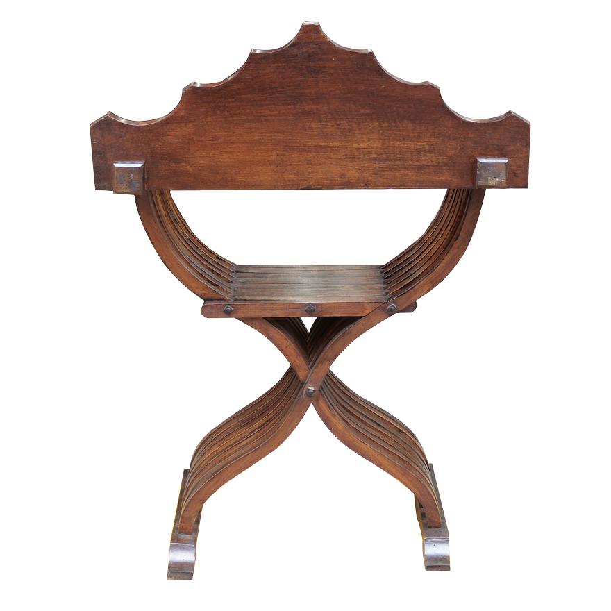 アンティーク サヴォナローラチェア 折りたたみチェア マホガニー材 z