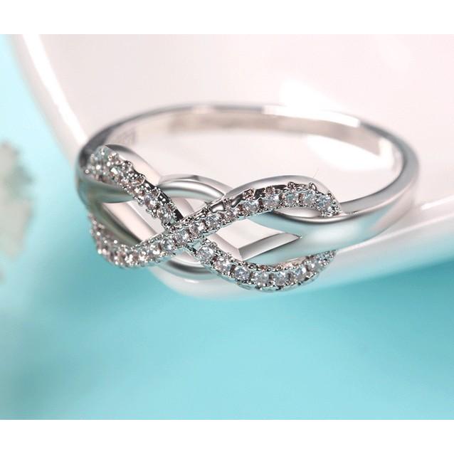 指輪リング レディース 8字 キュービックジルコニア シルバー925 永遠