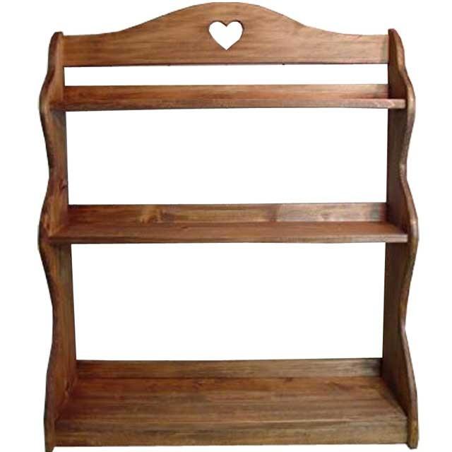スパイスラック 木製 ひのき カントリーハート 三段ラック 収納棚
