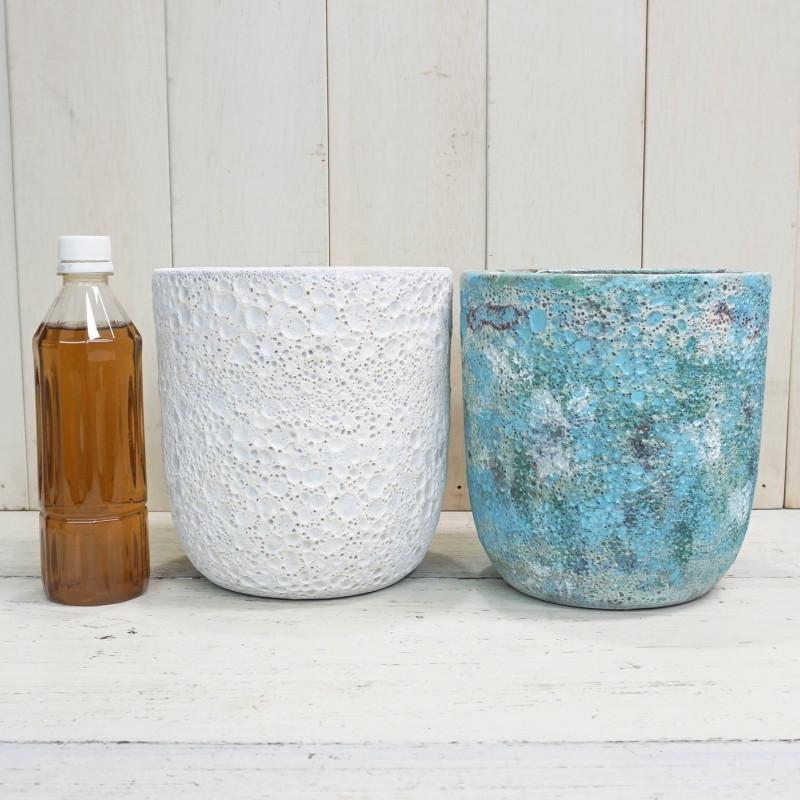 植木鉢 おしゃれ アンティーク 陶器鉢 IS101M 18cm 6号 ブルー 底穴