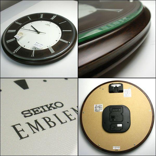エンブレム 壁掛け時計 セイコー 電波 電波時計 掛時計 クロック SEIKO