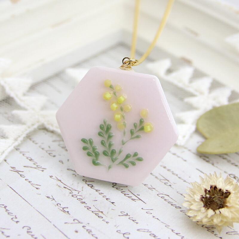 ABCクラフトオリジナル 石膏とLED&UVレジンで作る植物刺繍ネックレス