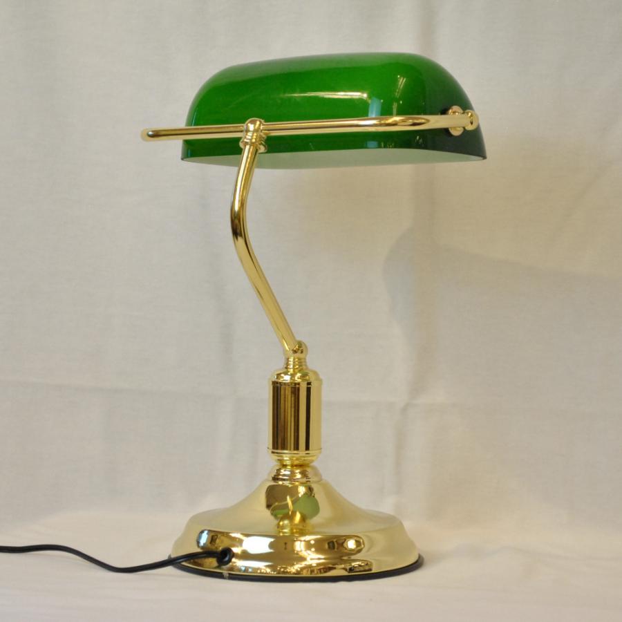バンカーズランプ グリーン ガラス シェード デスクランプ ガラス