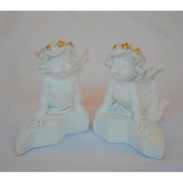 エンジェル 天使 ハート台座 可愛い ハート バラ キッス Kiss 星冠 2個