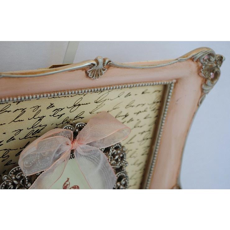 フォトフレーム 額入りフォトフレーム リボンフォトフレーム ピンク