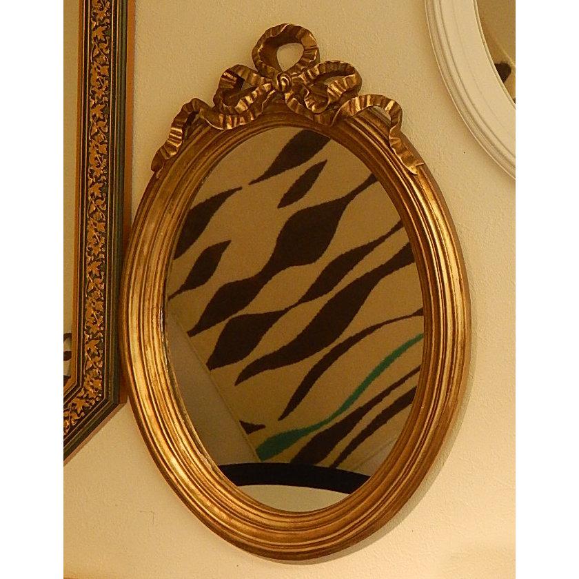 ミラー 壁掛け鏡 リボンミラー 鏡 おしゃれ オーバル ウォールミラー