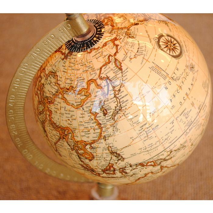 地球儀 おしゃれ 真鍮製 アンティーク調 木製 緯度 雑貨 オブジェ