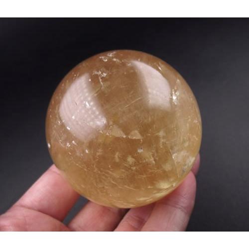 ゴールデンカルサイト 65mm スフィア 丸玉 396g 虹あり calgold60s001