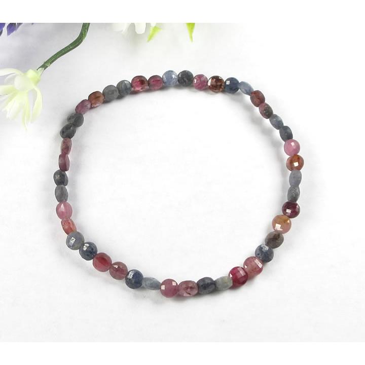 訳あり】ルビー サファイア ブレスレット コランダム 4ミリフラット