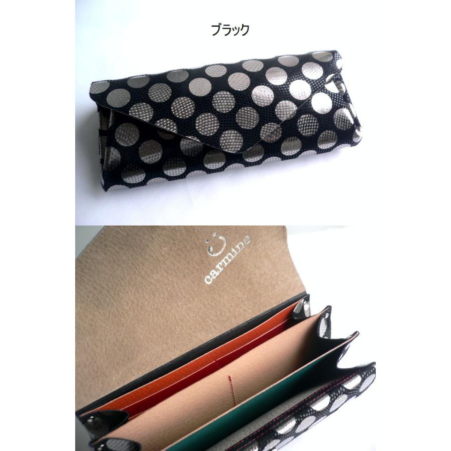Carmine（カーマイン） ノベルティ 水玉ドット 箔押し レザー ロング