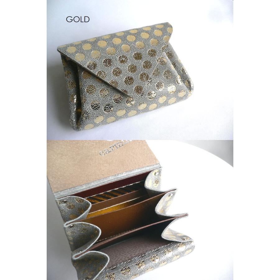 Carmine（カーマイン） 水玉 リトルドット 箔押し レザー ミニ