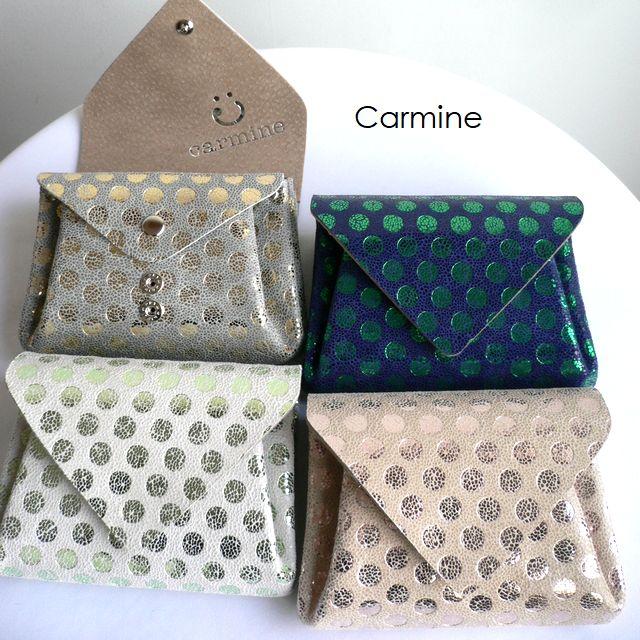 Carmine（カーマイン） 水玉 リトルドット 箔押し レザー ミニ