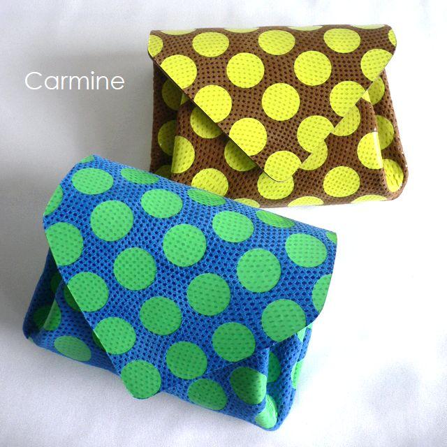 Carmine（カーマイン） ドットレザー ネオンカラー ミニ ウォレット