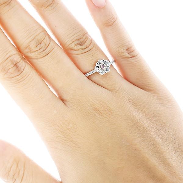 ピンクダイヤモンド リング 0.04ct I1 FANCY PINK 脇石0.60ct プラチナ