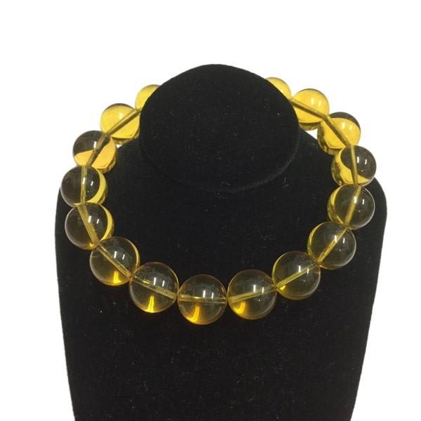 ミャンマー産 天然琥珀 バーマイト ブレスレット 約11mm ゴールド babr