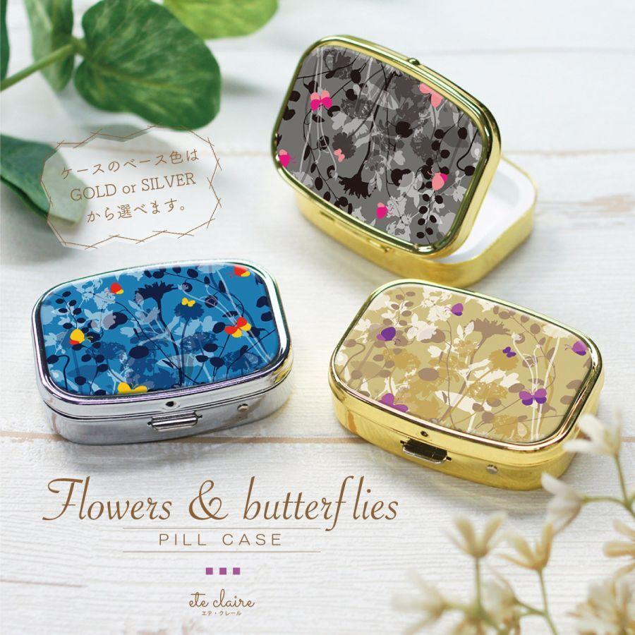 ピルケース アクセサリーケース アイラッシュケース ミラー付き 花柄