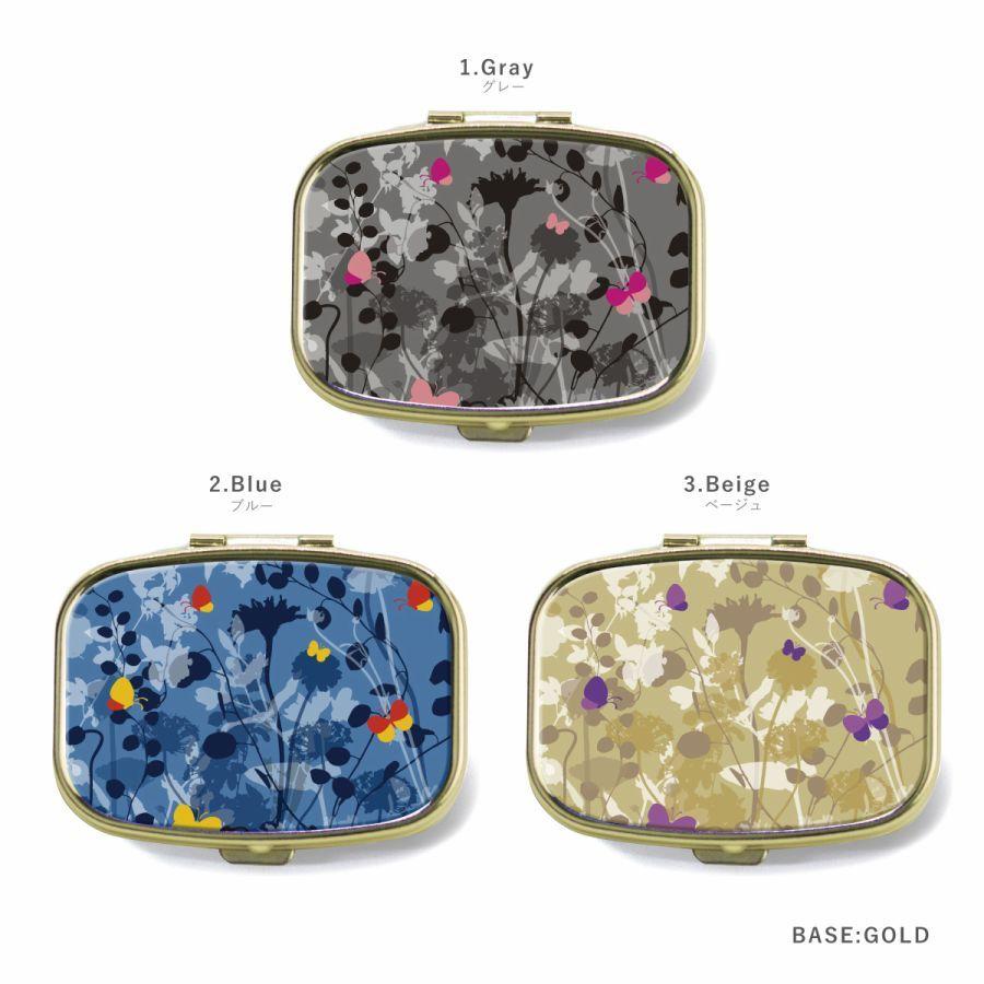 ピルケース アクセサリーケース アイラッシュケース ミラー付き 花柄