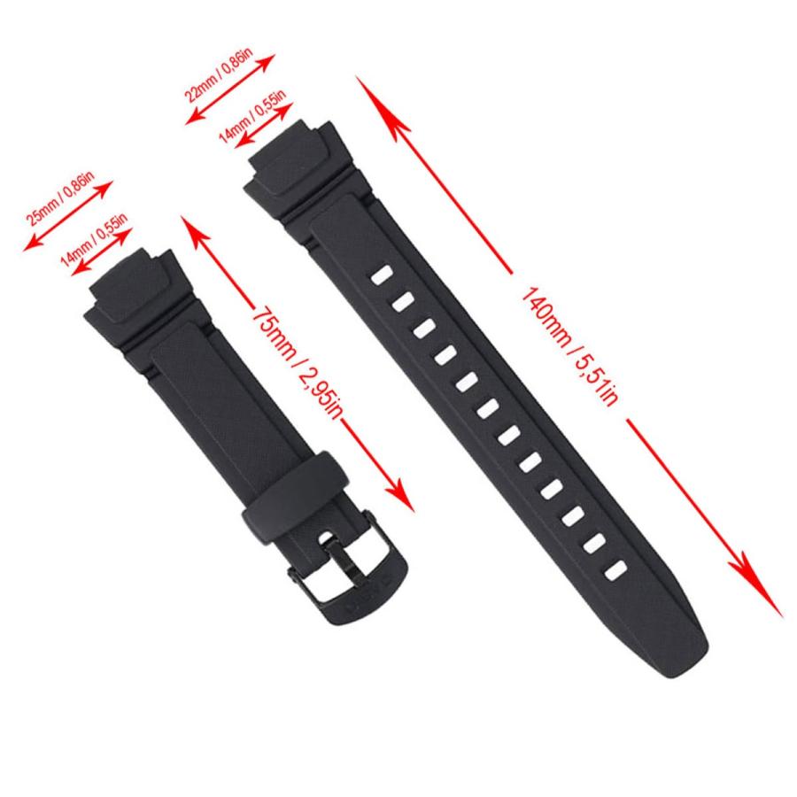 互換品 Diloy 腕時計 ベルト カシオ バンド W-213-1AVSW, AQ-180W-7BW