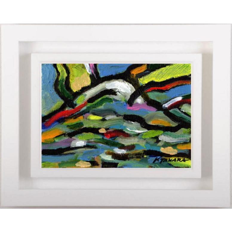 富士山 絵画 抽象画 油絵 田原健二 「FUJISAN・4」 額付き : アート