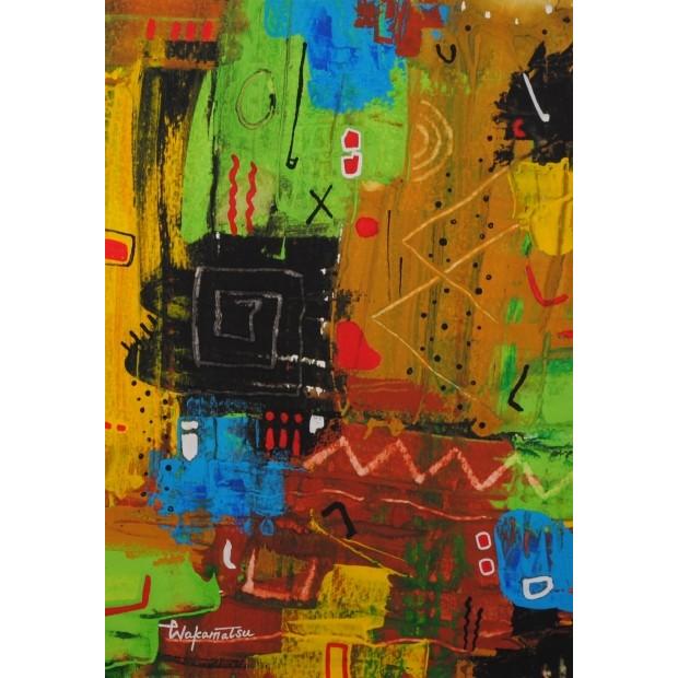 抽象画 絵画 現代アート モダンアート 水彩画 若松愛子 「ポリフォニー